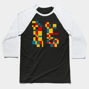 Minimal Primary #4 (Mondrian Inspired) Baseball T-Shirt
